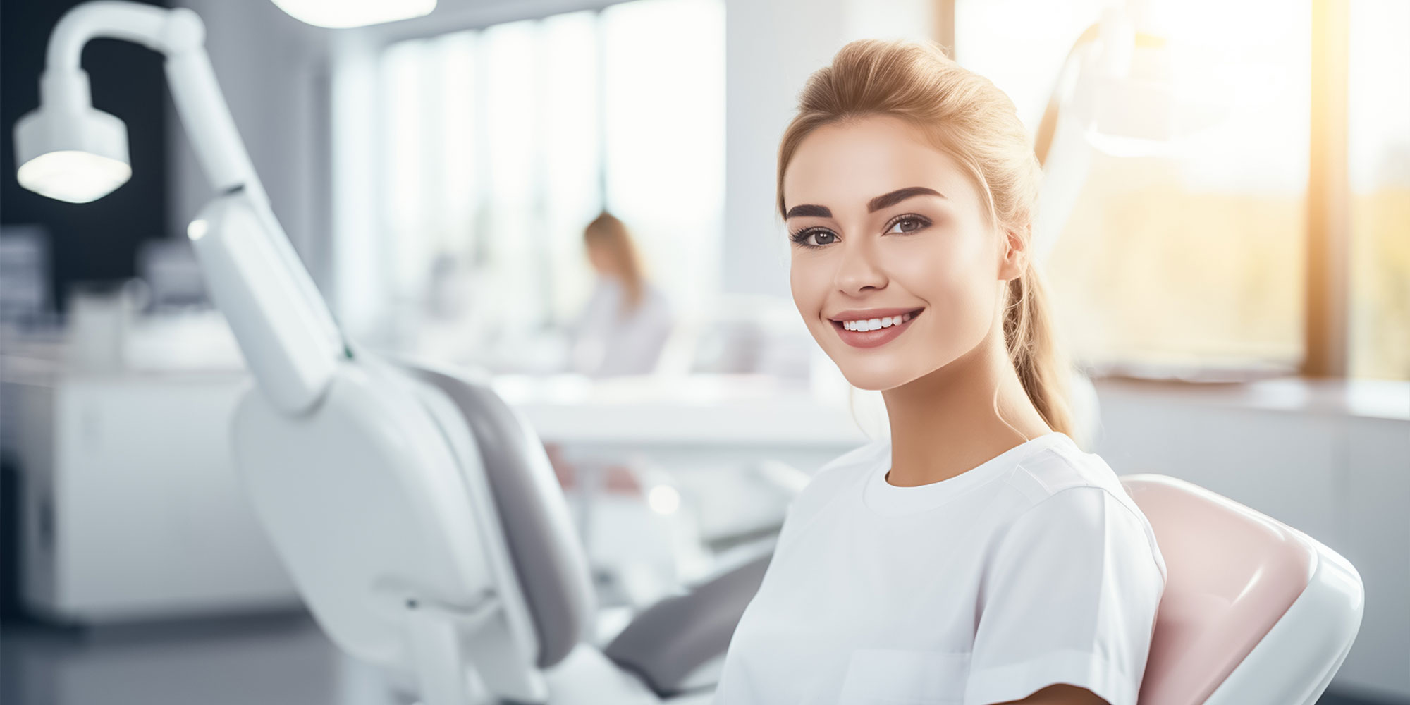 dental patient smiling and ready for dental treatment