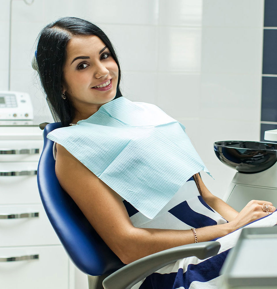 dental patient ready and waiting for dental treatment