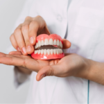 A model of dentures