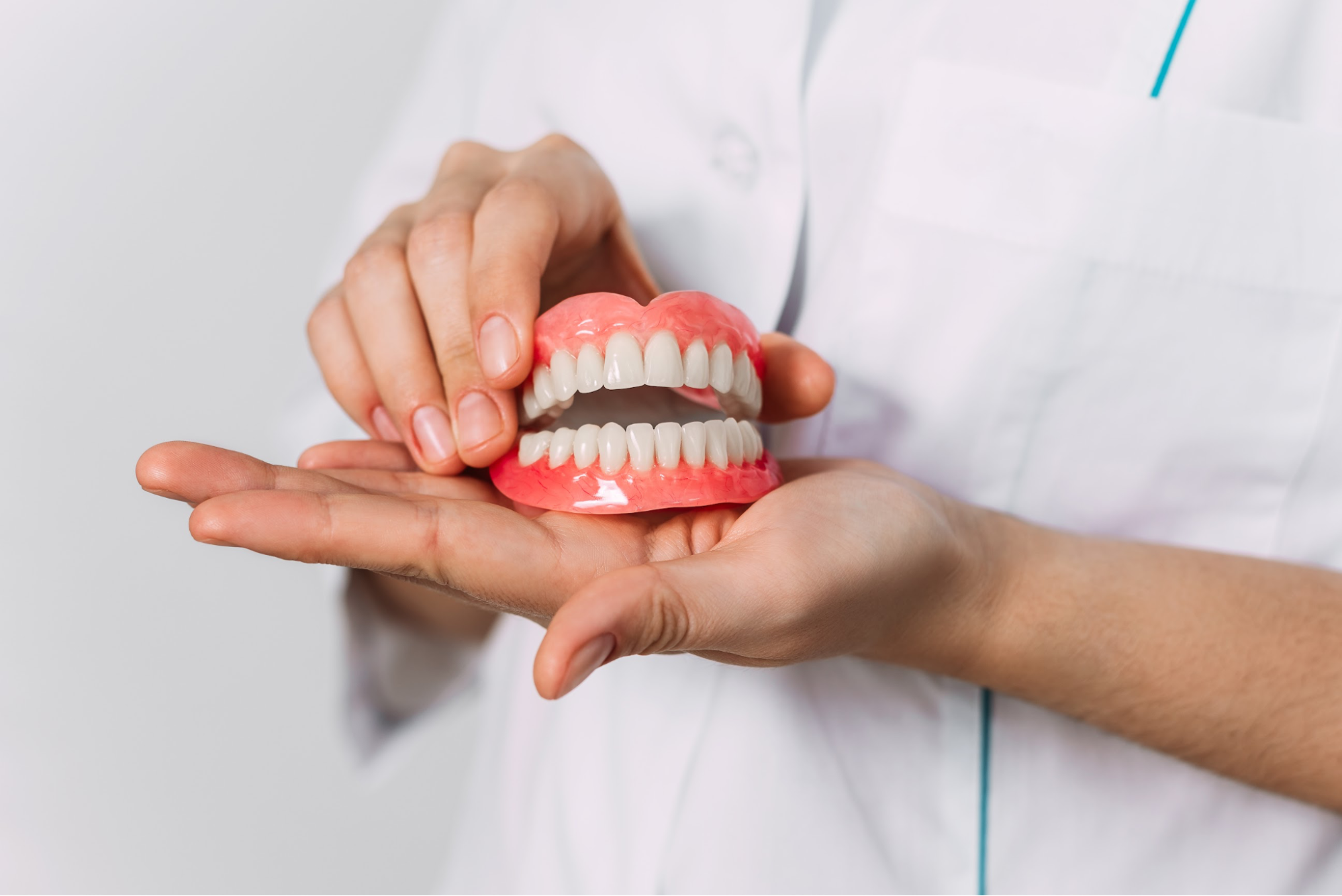 A model of dentures