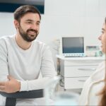 A man visiting a dental office.